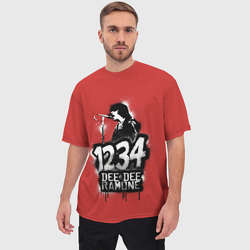 Мужская футболка оверсайз Dee Dee Ramone / 3D-принт – фото 3