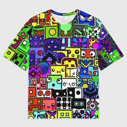 Мужская футболка оверсайз Geometry Dash: All Skins