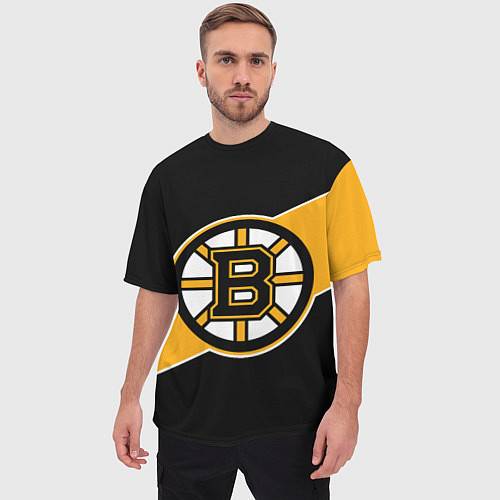 Мужская футболка оверсайз Бостон Брюинз, Boston Bruins / 3D-принт – фото 3