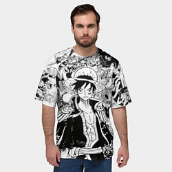 Футболка оверсайз мужская Ван Пис, One Piece, манга, цвет: 3D-принт — фото 2