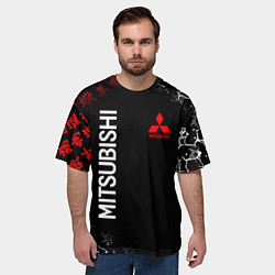 Футболка оверсайз мужская MITSUBISHI SAMURAI JAPAN STYLE ИЕРОГЛИФЫ, цвет: 3D-принт — фото 2