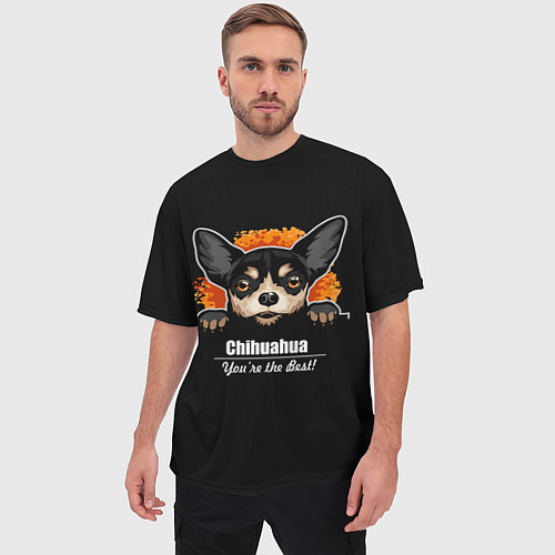 Мужская футболка оверсайз Чихуахуа Chihuahua / 3D-принт – фото 3