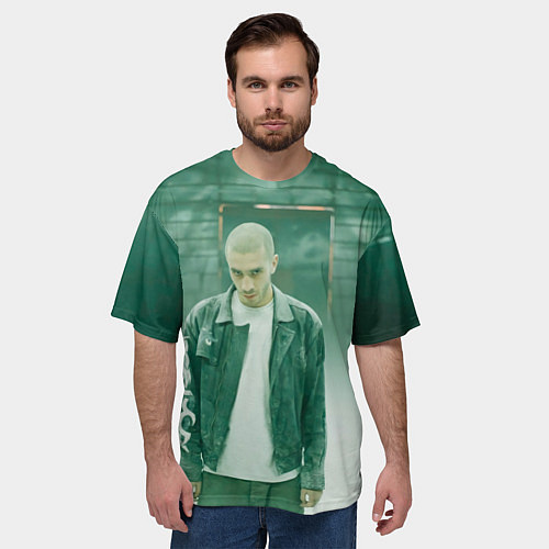 Мужская футболка оверсайз Хаски в комнате / 3D-принт – фото 3