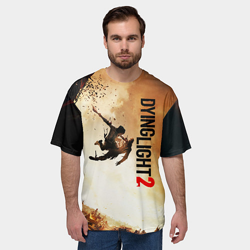 Мужская футболка оверсайз DYING LIGHT 2 НОВЫЙ МИР / 3D-принт – фото 3