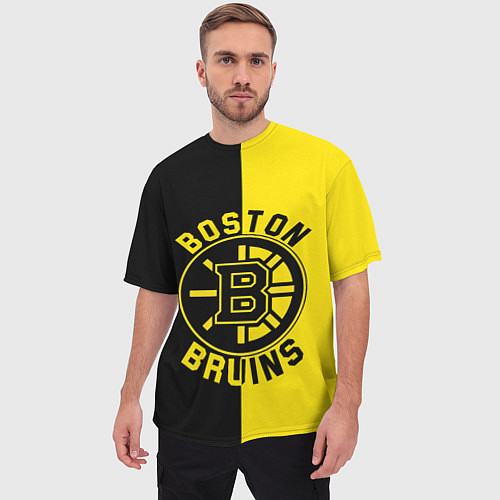 Мужская футболка оверсайз Boston Bruins, Бостон Брюинз / 3D-принт – фото 3