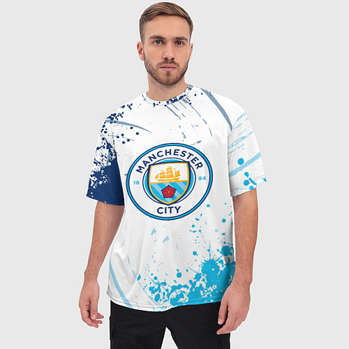 Мужская футболка оверсайз Manchester City - Футбольный клуб / 3D-принт – фото 3