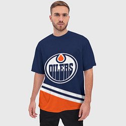 Футболка оверсайз мужская Edmonton Oilers Эдмонтон Ойлерз, цвет: 3D-принт — фото 2