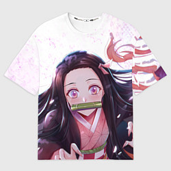 Футболка оверсайз мужская Незуко Камадо Nezuko, цвет: 3D-принт