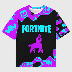 Футболка оверсайз мужская FORTNITE MARSHMELLO NEON НЕОН, цвет: 3D-принт