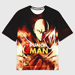 Футболка оверсайз мужская Огненный Сайтама One Punch-Man, цвет: 3D-принт