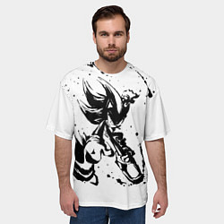 Футболка оверсайз мужская SONIC BLACK СОНИК, цвет: 3D-принт — фото 2