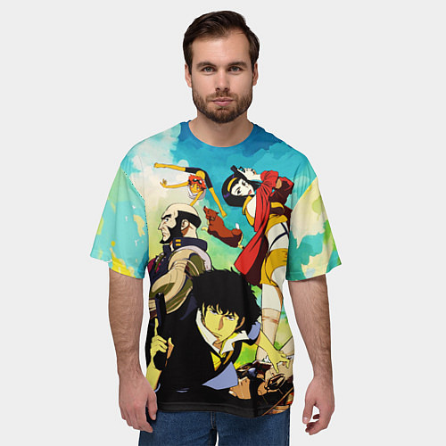 Мужская футболка оверсайз Cowboy Bebop All / 3D-принт – фото 3