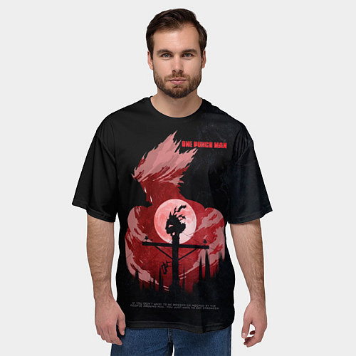 Мужская футболка оверсайз One Punch-Man эпичный Гароу / 3D-принт – фото 3