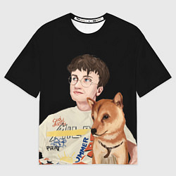 Футболка оверсайз мужская Бульвар Депо с пёсиком, цвет: 3D-принт