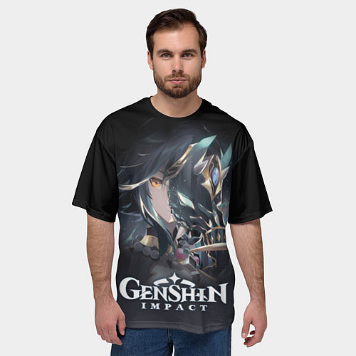 Мужская футболка оверсайз ГенШин - игра с открытым миром / 3D-принт – фото 3