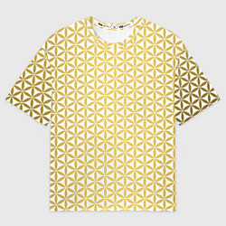 Мужская футболка оверсайз Цветок Жизни золото