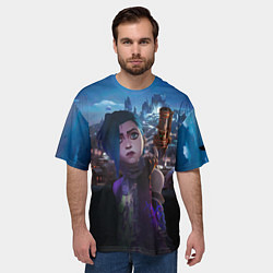 Футболка оверсайз мужская Jinx LoL Arcane, цвет: 3D-принт — фото 2