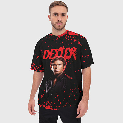 Мужская футболка оверсайз Dexter Декстер / 3D-принт – фото 3