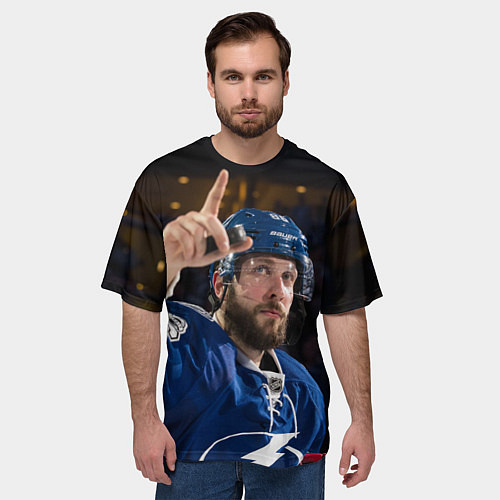Мужская футболка оверсайз Никита Кучеров, NHL / 3D-принт – фото 3