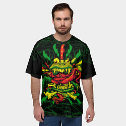Футболка оверсайз мужская Гамбургер на Хэллоуин, цвет: 3D-принт — фото 2