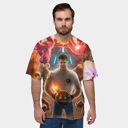 Мужская футболка оверсайз Serious Sam Игровые персонажи Босы / 3D-принт – фото 3