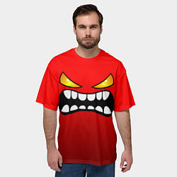 Футболка оверсайз мужская Geometry Dash: Demon Face, цвет: 3D-принт — фото 2