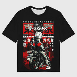 Футболка оверсайз мужская Непобедимый Майки на байке токийские мстители, цвет: 3D-принт