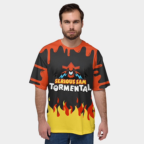 Мужская футболка оверсайз Serious Sam Tormental 2D / 3D-принт – фото 3