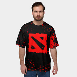 Футболка оверсайз мужская DOTA 2 БРЫЗГИ КРАСОК ДОТА 2 ЛОГО, цвет: 3D-принт — фото 2