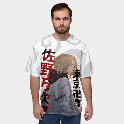 Мужская футболка оверсайз TOKYO REVENGERS MICKEY МАЙКИ ДРАКЕН ТАТУ / 3D-принт – фото 3