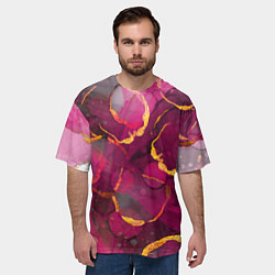 Футболка оверсайз мужская Малиновое вино, цвет: 3D-принт — фото 2