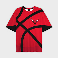 Футболка оверсайз мужская Чикаго Буллз Chicago Bulls NBA, цвет: 3D-принт