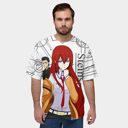 Мужская футболка оверсайз Врата Штейна SteinsGate / 3D-принт – фото 3