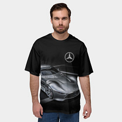 Футболка оверсайз мужская Mercedes-Benz motorsport black, цвет: 3D-принт — фото 2