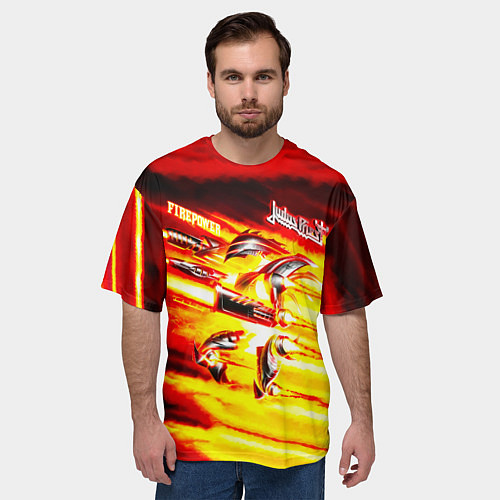 Мужская футболка оверсайз Firepower - Judas Priest / 3D-принт – фото 3