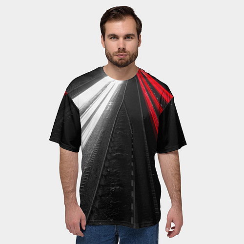 Мужская футболка оверсайз Unlimited Highway / 3D-принт – фото 3