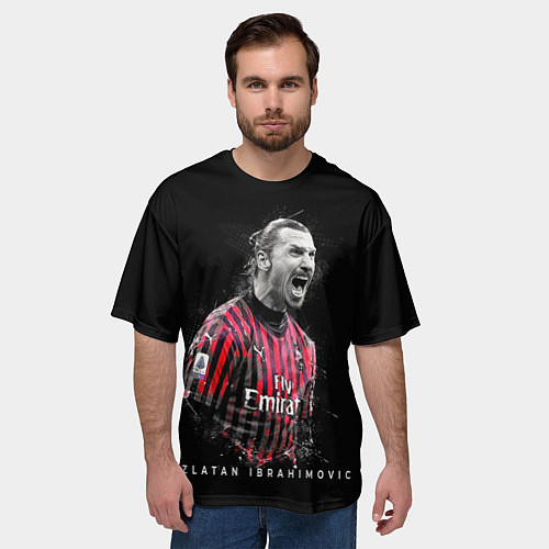 Мужская футболка оверсайз Златан Ибрагимович Милан / 3D-принт – фото 3