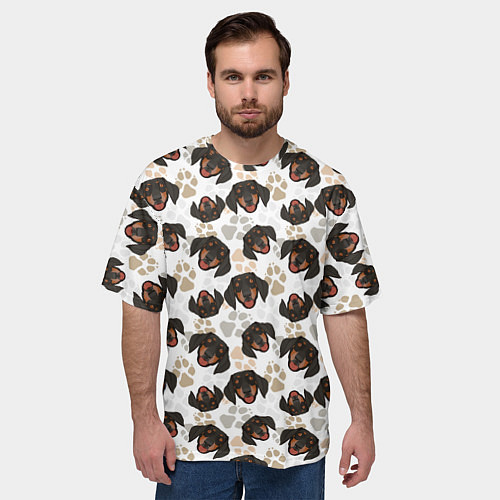 Мужская футболка оверсайз Такса Dachshund Dog / 3D-принт – фото 3