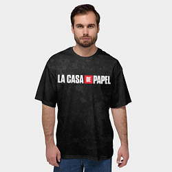 Футболка оверсайз мужская БУМАЖНЫЙ ДОМ ЛОГО СЕРИАЛА, цвет: 3D-принт — фото 2