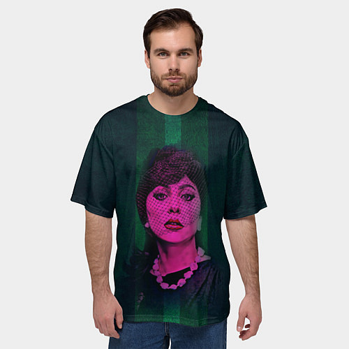 Мужская футболка оверсайз Постер Gaga / 3D-принт – фото 3