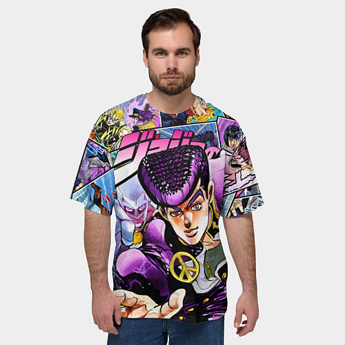 Мужская футболка оверсайз JoJos Bizarre Adventure: Josuke / 3D-принт – фото 3