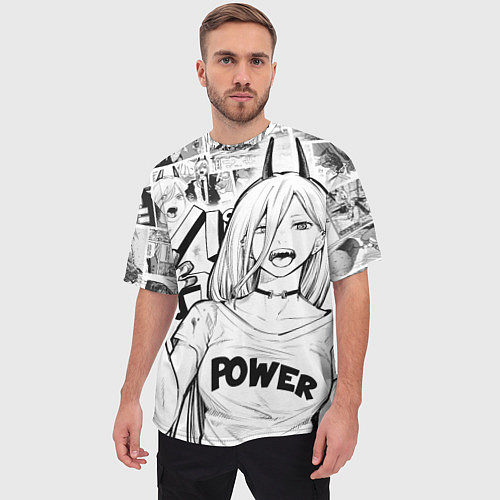 Мужская футболка оверсайз Power - Chainsaw-Man / 3D-принт – фото 3