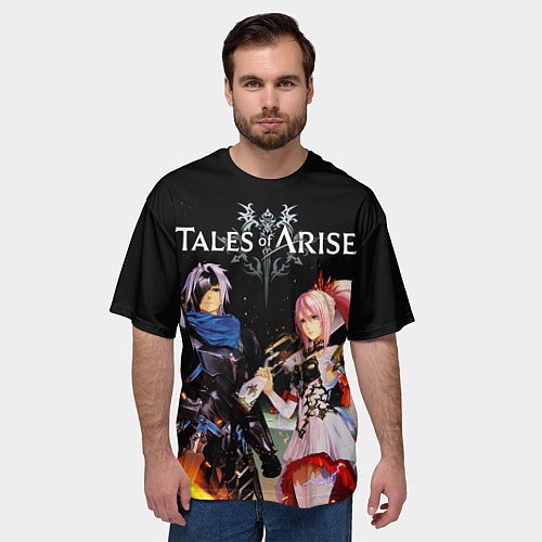 Мужская футболка оверсайз Tales of Arise, Алфен и Шион / 3D-принт – фото 3