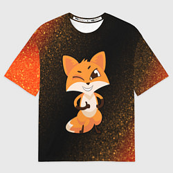 Футболка оверсайз мужская Fox - Winking - Noise, цвет: 3D-принт