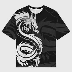Футболка оверсайз мужская ЯПОНСКИЙ БЕЛЫЙ ДРАКОН JAPAN WHITE DRAGON, цвет: 3D-принт
