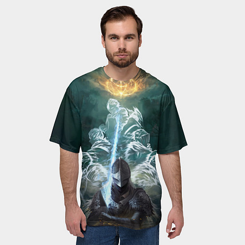 Мужская футболка оверсайз Elden Ring рыцарь и предшественники серии Souls El / 3D-принт – фото 3