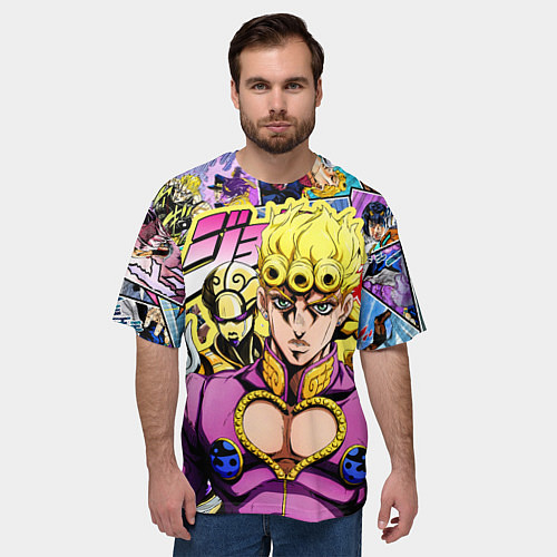 Мужская футболка оверсайз JoJos Bizarre Adventure - Джорно Джованна / 3D-принт – фото 3