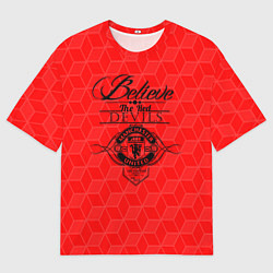 Футболка оверсайз мужская MU Red Devils coral theme, цвет: 3D-принт