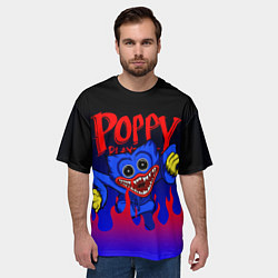 Футболка оверсайз мужская POPPY PLAYTIME ПОППИ ПЛЕЙТАЙМ ХАГГИ ВАГГИ FIRE, цвет: 3D-принт — фото 2