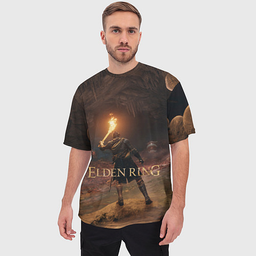 Мужская футболка оверсайз Elden Ring - подземелье / 3D-принт – фото 3